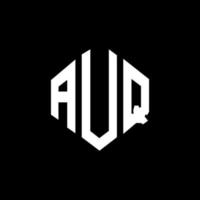 auq letter logo-ontwerp met veelhoekvorm. auq veelhoek en kubusvorm logo-ontwerp. auq zeshoek vector logo sjabloon witte en zwarte kleuren. auq monogram, business en onroerend goed logo.