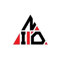 nio driehoek brief logo ontwerp met driehoekige vorm. nio driehoek logo ontwerp monogram. nio driehoek vector logo sjabloon met rode kleur. nio driehoekig logo eenvoudig, elegant en luxueus logo.