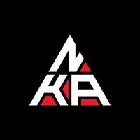nka driehoek brief logo ontwerp met driehoekige vorm. nka driehoek logo ontwerp monogram. nka driehoek vector logo sjabloon met rode kleur. nka driehoekig logo eenvoudig, elegant en luxueus logo.