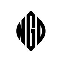 ngo cirkel letter logo ontwerp met cirkel en ellipsvorm. ngo-ellipsletters met typografische stijl. de drie initialen vormen een cirkellogo. ngo cirkel embleem abstracte monogram brief mark vector. vector