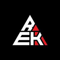 rek driehoek brief logo ontwerp met driehoekige vorm. rek driehoek logo ontwerp monogram. rek driehoek vector logo sjabloon met rode kleur. rek driehoekig logo eenvoudig, elegant en luxueus logo.