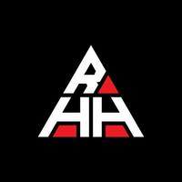rhh driehoek brief logo ontwerp met driehoekige vorm. rhh driehoek logo ontwerp monogram. rhh driehoek vector logo sjabloon met rode kleur. rhh driehoekig logo eenvoudig, elegant en luxueus logo.