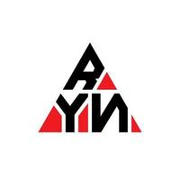 ryn driehoek brief logo ontwerp met driehoekige vorm. ryn driehoek logo ontwerp monogram. ryn driehoek vector logo sjabloon met rode kleur. ryn driehoekig logo eenvoudig, elegant en luxueus logo.