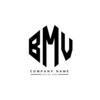 bmv letter logo-ontwerp met veelhoekvorm. bmv veelhoek en kubusvorm logo-ontwerp. bmv zeshoek vector logo sjabloon witte en zwarte kleuren. bmv-monogram, bedrijfs- en onroerendgoedlogo.