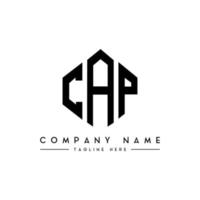 cap letter logo-ontwerp met veelhoekvorm. pet veelhoek en kubus vorm logo ontwerp. GLB zeshoek vector logo sjabloon witte en zwarte kleuren. cap monogram, business en onroerend goed logo.