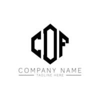 cdf letter logo-ontwerp met veelhoekvorm. cdf veelhoek en kubusvorm logo-ontwerp. cdf zeshoek vector logo sjabloon witte en zwarte kleuren. cdf-monogram, bedrijfs- en onroerendgoedlogo.