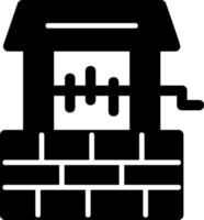 woestijn waterput glyph icon vector