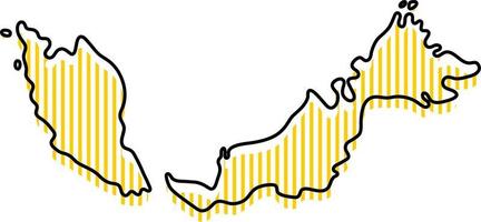 gestileerde eenvoudige overzichtskaart van het pictogram van Maleisië. vector