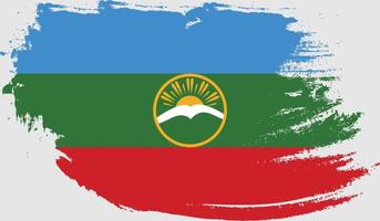 Karachay Cherkessia-vlag met grungetextuur vector