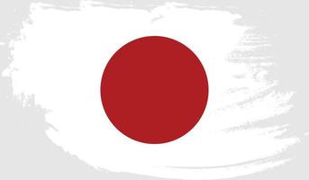 japanse vlag met grungetextuur vector