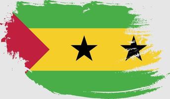 Sao Tomé en Principe vlag met grunge textuur vector