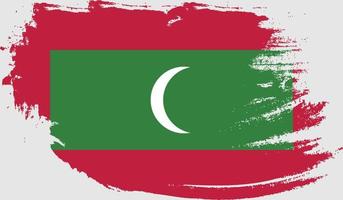 Maldiven vlag met grunge textuur vector