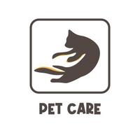 kat huisdier zorg illustratie logo vector