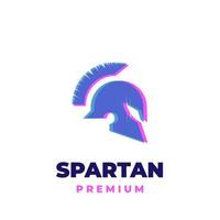 Spartaans helmillustratielogo met overlappende kleuren vector