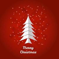 vrolijke kerstboom met rode achtergrond vectorillustratie vector