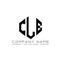 cle letter logo-ontwerp met veelhoekvorm. cle veelhoek en kubusvorm logo-ontwerp. cle zeshoek vector logo sjabloon witte en zwarte kleuren. cle monogram, business en onroerend goed logo.