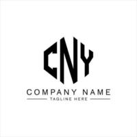 cny letter logo-ontwerp met veelhoekvorm. cny veelhoek en kubusvorm logo-ontwerp. cny zeshoek vector logo sjabloon witte en zwarte kleuren. cny monogram, business en onroerend goed logo.