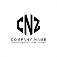 cnz letter logo-ontwerp met veelhoekvorm. cnz veelhoek en kubusvorm logo-ontwerp. cnz zeshoek vector logo sjabloon witte en zwarte kleuren. cnz-monogram, bedrijfs- en onroerendgoedlogo.