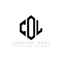 col letter logo-ontwerp met veelhoekvorm. col veelhoek en kubusvorm logo-ontwerp. col zeshoek vector logo sjabloon witte en zwarte kleuren. col monogram, business en onroerend goed logo.
