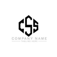 CSS letter logo-ontwerp met veelhoekvorm. CSS veelhoek en kubusvorm logo-ontwerp. css zeshoek vector logo sjabloon witte en zwarte kleuren. CSS-monogram, bedrijfs- en onroerendgoedlogo.