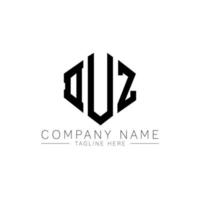 duz letter logo-ontwerp met veelhoekvorm. duz veelhoek en kubusvorm logo-ontwerp. duz zeshoek vector logo sjabloon witte en zwarte kleuren. duz monogram, business en onroerend goed logo.