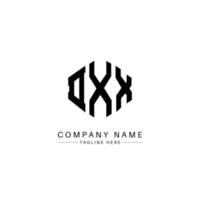 dxx letter logo-ontwerp met veelhoekvorm. dxx veelhoek en kubusvorm logo-ontwerp. dxx zeshoek vector logo sjabloon witte en zwarte kleuren. dxx-monogram, bedrijfs- en onroerendgoedlogo.