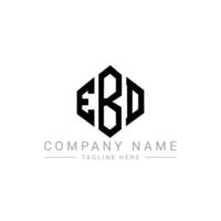 ebd letter logo-ontwerp met veelhoekvorm. ebd veelhoek en kubusvorm logo-ontwerp. ebd zeshoek vector logo sjabloon witte en zwarte kleuren. ebd-monogram, bedrijfs- en onroerendgoedlogo.