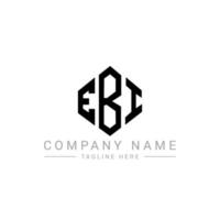 ebi letter logo-ontwerp met veelhoekvorm. ebi veelhoek en kubusvorm logo-ontwerp. ebi zeshoek vector logo sjabloon witte en zwarte kleuren. ebi-monogram, bedrijfs- en onroerendgoedlogo.