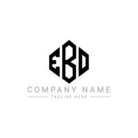 ebo letter logo-ontwerp met veelhoekvorm. ebo veelhoek en kubusvorm logo-ontwerp. ebo zeshoek vector logo sjabloon witte en zwarte kleuren. ebo-monogram, bedrijfs- en onroerendgoedlogo.