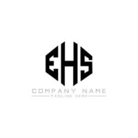 ehs letter logo-ontwerp met veelhoekvorm. ehs logo-ontwerp met veelhoek en kubusvorm. ehs zeshoek vector logo sjabloon witte en zwarte kleuren. ehs monogram, bedrijfs- en vastgoedlogo.