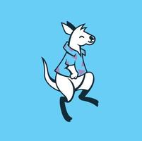 coole wallaby stripfiguur met shirt vector