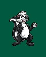 vriendelijk lief skunk mascotte karakter vector