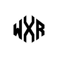 wxr letter logo-ontwerp met veelhoekvorm. wxr veelhoek en kubusvorm logo-ontwerp. wxr zeshoek vector logo sjabloon witte en zwarte kleuren. wxr monogram, business en onroerend goed logo.