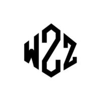 wzz letter logo-ontwerp met veelhoekvorm. wzz veelhoek en kubusvorm logo-ontwerp. wzz zeshoek vector logo sjabloon witte en zwarte kleuren. wzz monogram, bedrijfs- en onroerend goed logo.