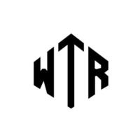 wtr letter logo-ontwerp met veelhoekvorm. wtr veelhoek en kubusvorm logo-ontwerp. wtr zeshoek vector logo sjabloon witte en zwarte kleuren. wtr monogram, business en onroerend goed logo.