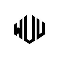 wuu letter logo-ontwerp met veelhoekvorm. wuu veelhoek en kubusvorm logo-ontwerp. wuu zeshoek vector logo sjabloon witte en zwarte kleuren. wuu-monogram, bedrijfs- en onroerendgoedlogo.