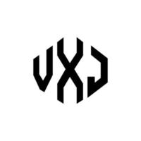 vxj letter logo-ontwerp met veelhoekvorm. vxj veelhoek en kubusvorm logo-ontwerp. vxj zeshoek vector logo sjabloon witte en zwarte kleuren. vxj-monogram, bedrijfs- en onroerendgoedlogo.