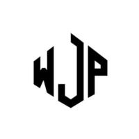 wjp letter logo-ontwerp met veelhoekvorm. wjp veelhoek en kubusvorm logo-ontwerp. wjp zeshoek vector logo sjabloon witte en zwarte kleuren. wjp-monogram, bedrijfs- en onroerendgoedlogo.