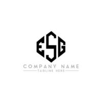 esg letter logo-ontwerp met veelhoekvorm. esg veelhoek en kubusvorm logo-ontwerp. esg zeshoek vector logo sjabloon witte en zwarte kleuren. esg monogram, bedrijfs- en onroerend goed logo.