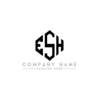 esh letter logo-ontwerp met veelhoekvorm. esh veelhoek en kubusvorm logo-ontwerp. esh zeshoek vector logo sjabloon witte en zwarte kleuren. esh monogram, bedrijfs- en onroerend goed logo.