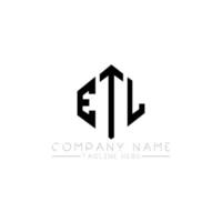 etl letter logo-ontwerp met veelhoekvorm. etl veelhoek en kubusvorm logo-ontwerp. etl zeshoek vector logo sjabloon witte en zwarte kleuren. etl-monogram, bedrijfs- en onroerendgoedlogo.