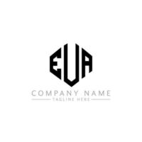 eua letter logo-ontwerp met veelhoekvorm. eua veelhoek en kubusvorm logo-ontwerp. eu zeshoek vector logo sjabloon witte en zwarte kleuren. eua-monogram, bedrijfs- en onroerendgoedlogo.