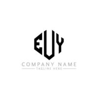 euy letter logo-ontwerp met veelhoekvorm. euy veelhoek en kubusvorm logo-ontwerp. euy zeshoek vector logo sjabloon witte en zwarte kleuren. euy-monogram, bedrijfs- en onroerendgoedlogo.