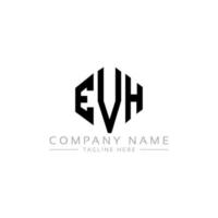 evh letter logo-ontwerp met veelhoekvorm. evh veelhoek en kubusvorm logo-ontwerp. evh zeshoek vector logo sjabloon witte en zwarte kleuren. evh monogram, business en onroerend goed logo.