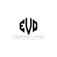 evq letter logo-ontwerp met veelhoekvorm. evq veelhoek en kubusvorm logo-ontwerp. evq zeshoek vector logo sjabloon witte en zwarte kleuren. evq-monogram, bedrijfs- en onroerendgoedlogo.