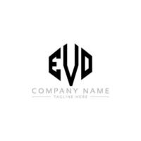 evo letter logo-ontwerp met veelhoekvorm. evo veelhoek en kubusvorm logo-ontwerp. evo zeshoek vector logo sjabloon witte en zwarte kleuren. evo monogram, business en onroerend goed logo.