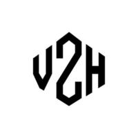 vzh letter logo-ontwerp met veelhoekvorm. vzh veelhoek en kubusvorm logo-ontwerp. vzh zeshoek vector logo sjabloon witte en zwarte kleuren. vzh monogram, business en onroerend goed logo.