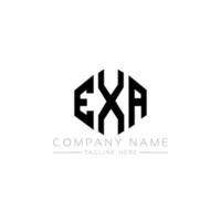 exa letter logo-ontwerp met veelhoekvorm. exa logo-ontwerp met veelhoek en kubusvorm. exa zeshoek vector logo sjabloon witte en zwarte kleuren. exa-monogram, bedrijfs- en onroerendgoedlogo.