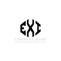 exi letter logo-ontwerp met veelhoekvorm. exi veelhoek en kubusvorm logo-ontwerp. exi zeshoek vector logo sjabloon witte en zwarte kleuren. exi monogram, bedrijfs- en onroerend goed logo.