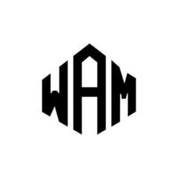 wam letter logo-ontwerp met veelhoekvorm. wam veelhoek en kubusvorm logo-ontwerp. wam zeshoek vector logo sjabloon witte en zwarte kleuren. wam-monogram, bedrijfs- en onroerendgoedlogo.
